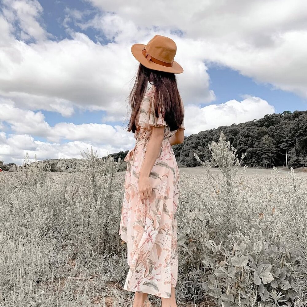 XS Pink Floral Low High Dress
